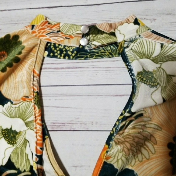 Velvet Floral Choker Dress - Picture 5 of 6